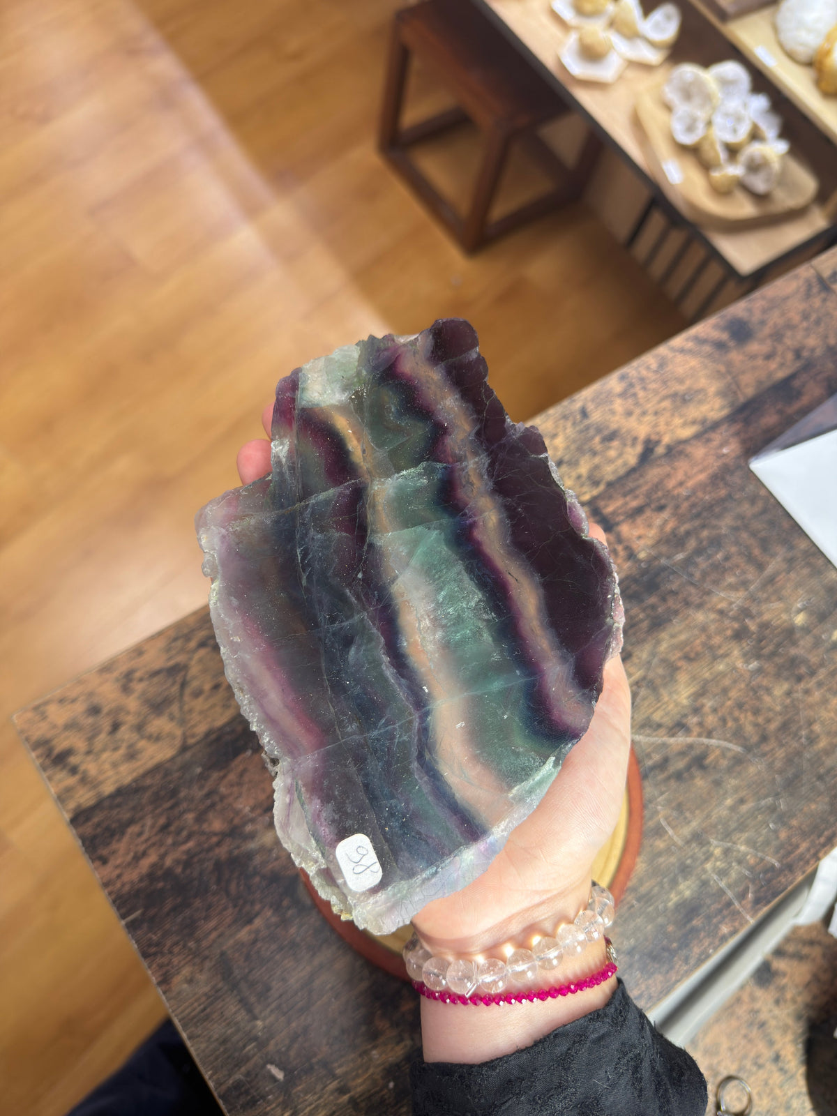 Plaque XL en Fluorite naturelle - 619gr | 18x12cm