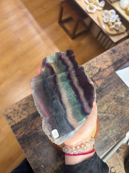 Plaque XL en Fluorite naturelle - 619gr | 18x12cm