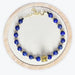 Bracelet En Lapis-lazuli Couronne Dorée + Fermoir