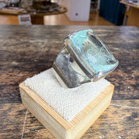 Grande bague Aigue-marine chevalière vue alternative