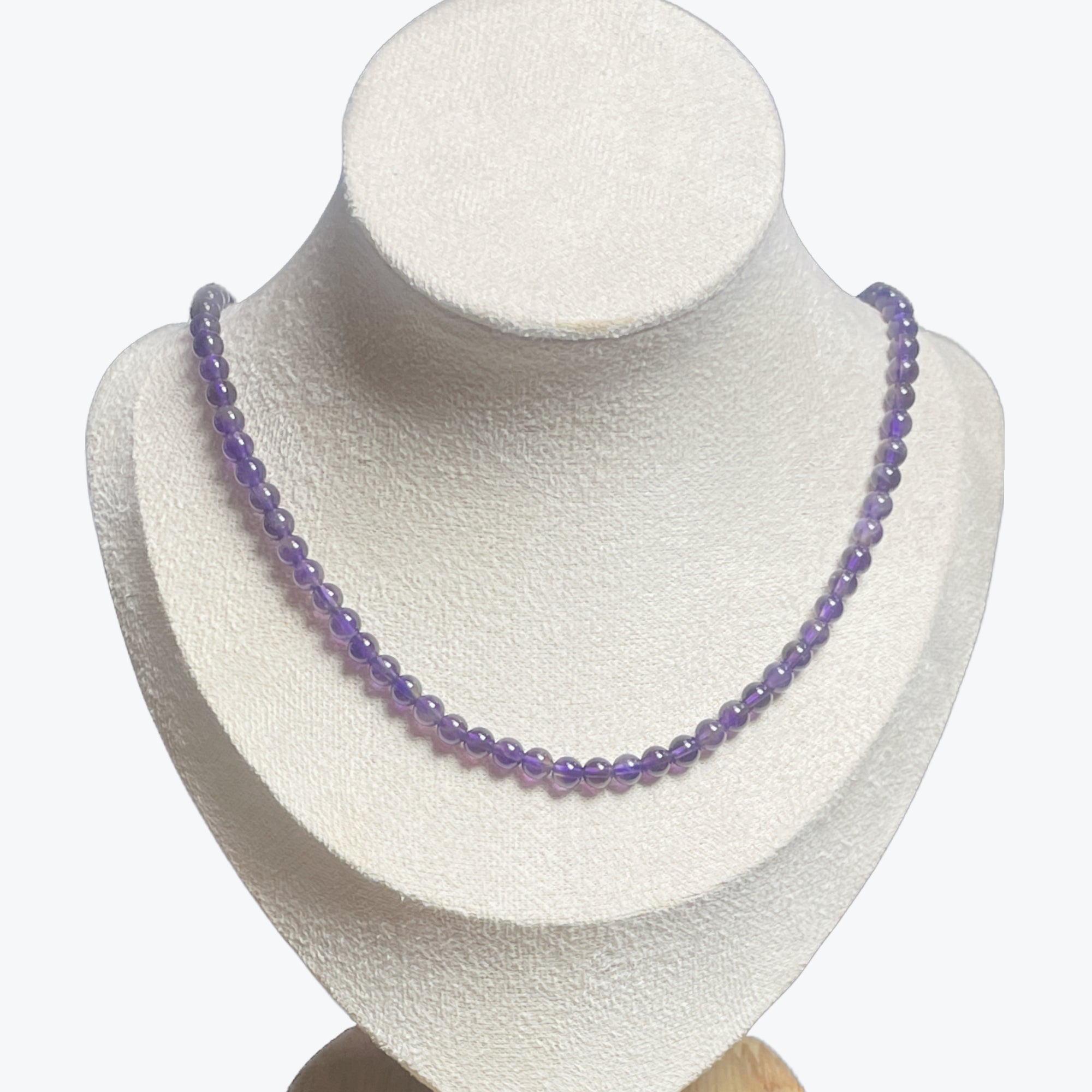 Collier Amethyste | 4mm fermoir acier inoxydable