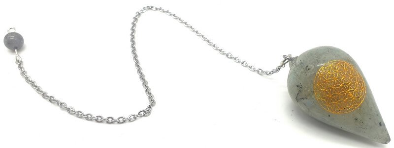 Pendule Gravé Fleur de Vie 4cm — Labradorite