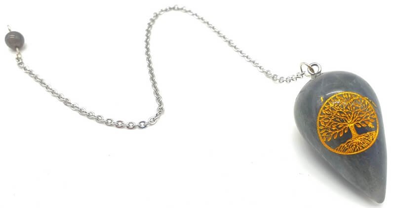 Pendule Gravé Arbre de Vie 4cm — Labradorite