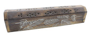 Porte-Encens Bois Coffret Feuilles 30cm
