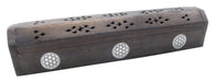 Porte-Encens Bois Coffret Fleur de Vie 30cm