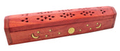 Porte-Encens Bois Coffret Lune & Etoiles 30cm