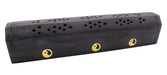 Porte-Encens Bois Coffret Noir Ying Yang 30cm