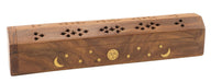 Porte-Encens Bois Coffret Lune & Soleil 30cm