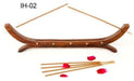 Porte-Encens Bois Double Pirogue 36cm