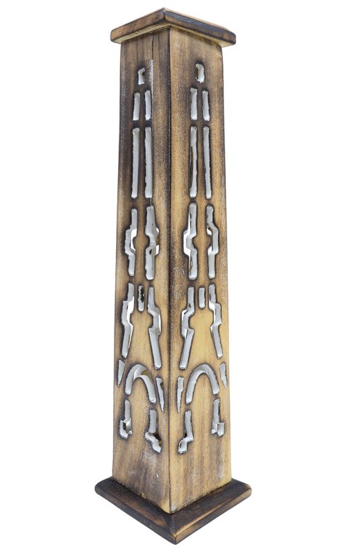 Porte-Encens Bois Tour Totem Inca 30cm