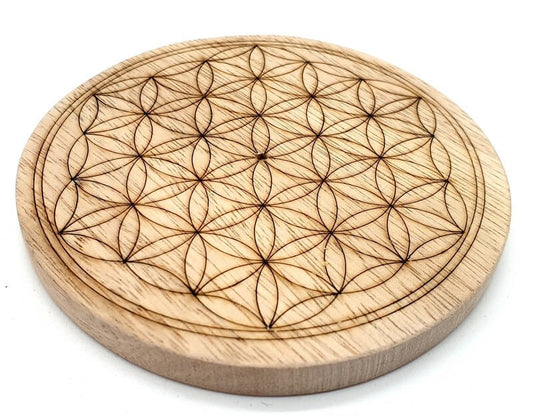 Porte-Encens Bois Fleur de Vie 10cm
