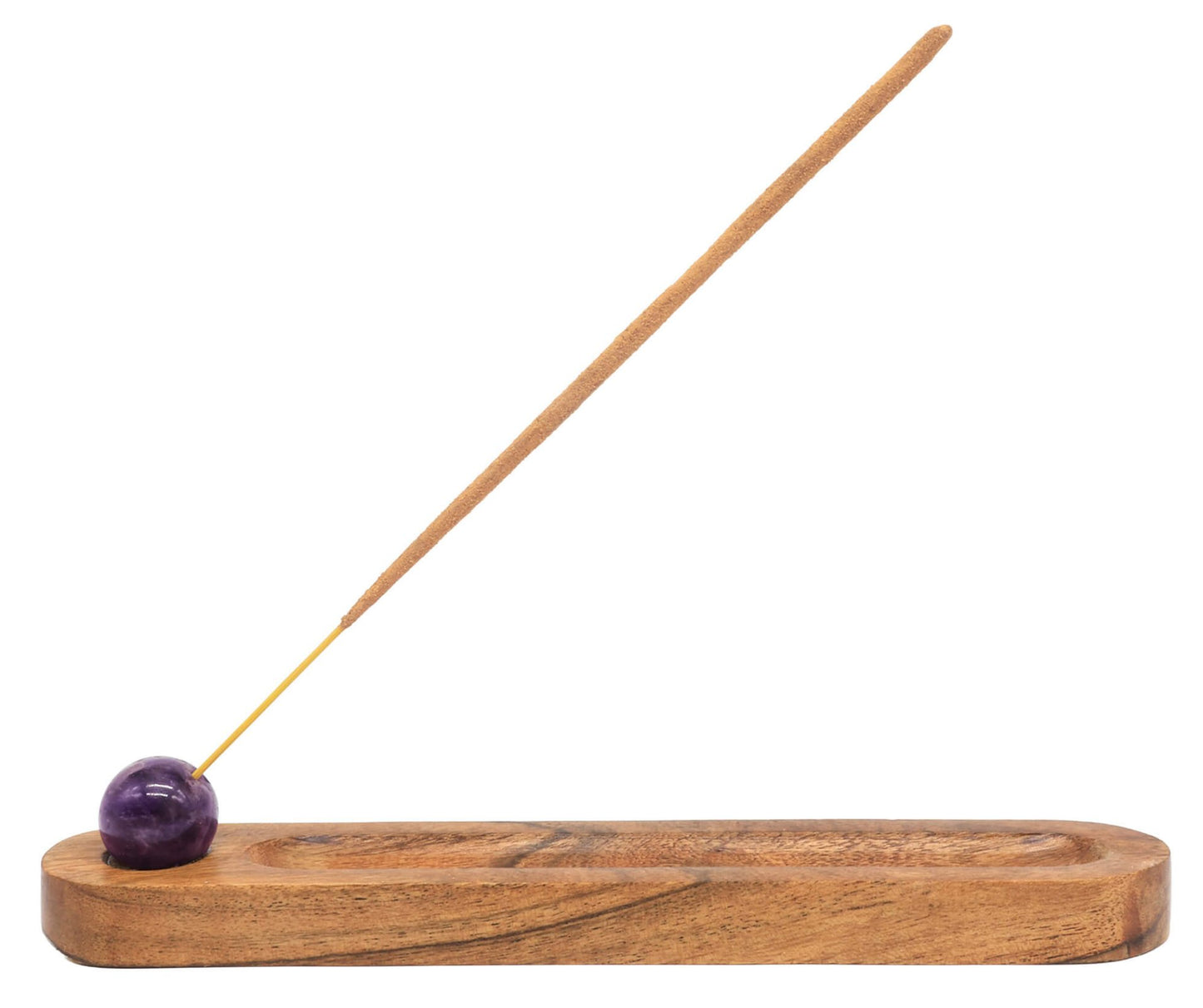 Porte-encens Ski + Améthyste Percée 21cm