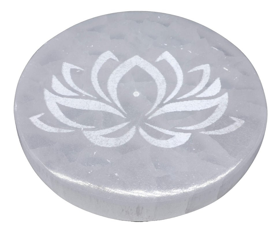 Porte-Encens Sélénite Lotus 10cm