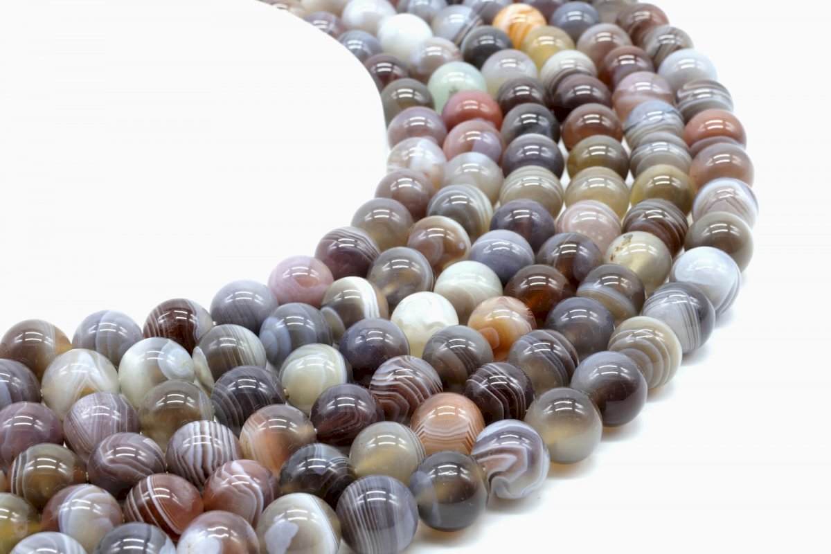Perles Agate Bostwana 'AA' sur fil