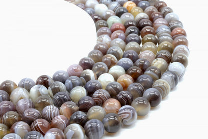 Perles Agate Bostwana 'AA' sur fil
