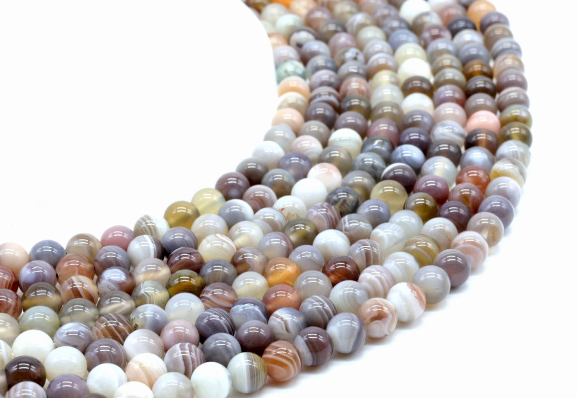Perles Agate Bostwana 'AA' sur fil