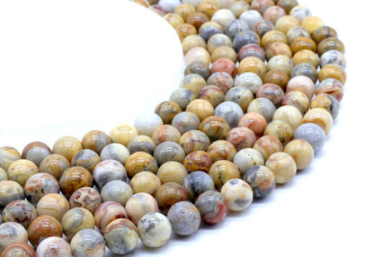 Perles Agate Crazy Lace sur fil