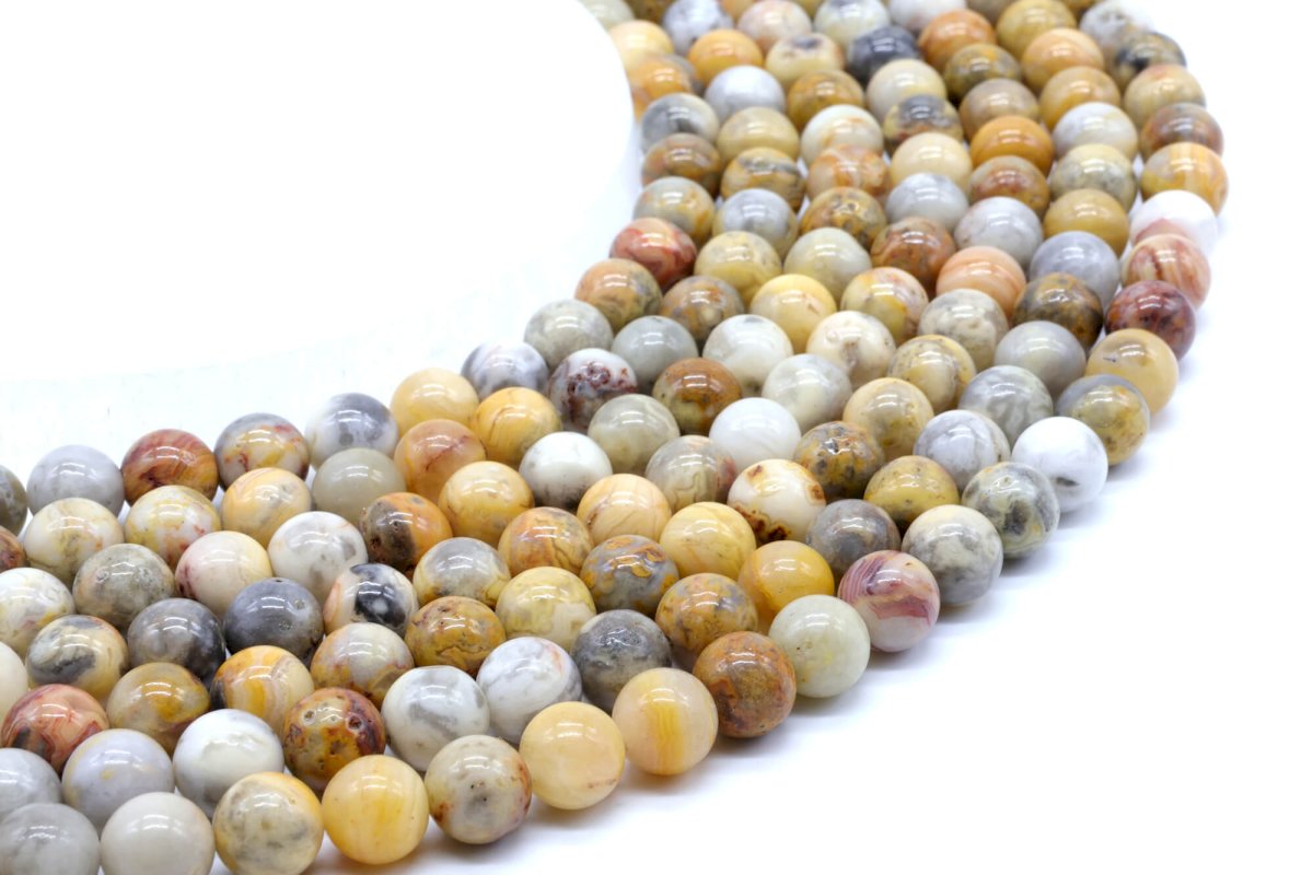 Perles Agate Crazy Lace sur fil
