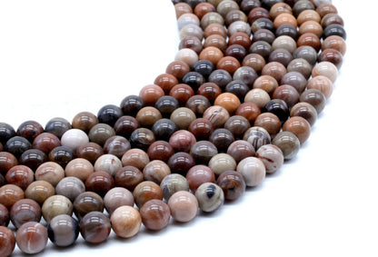 Perles Agate Fossile sur fil