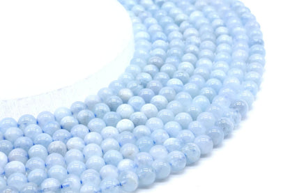 Perles Aigue Marine 'AA' sur fil