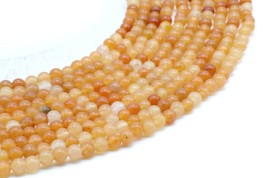 Perles Aventurine Orange sur fil