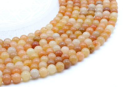 Perles Aventurine Orange sur fil