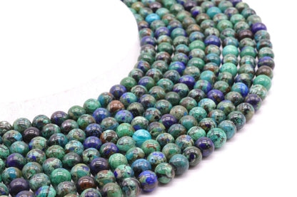 Perles Azurite 'AAA' sur fil