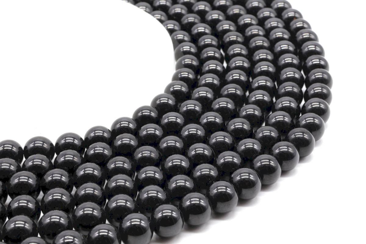 Perles Spinelle Noire sur fil