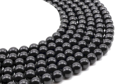Perles Spinelle Noire sur fil