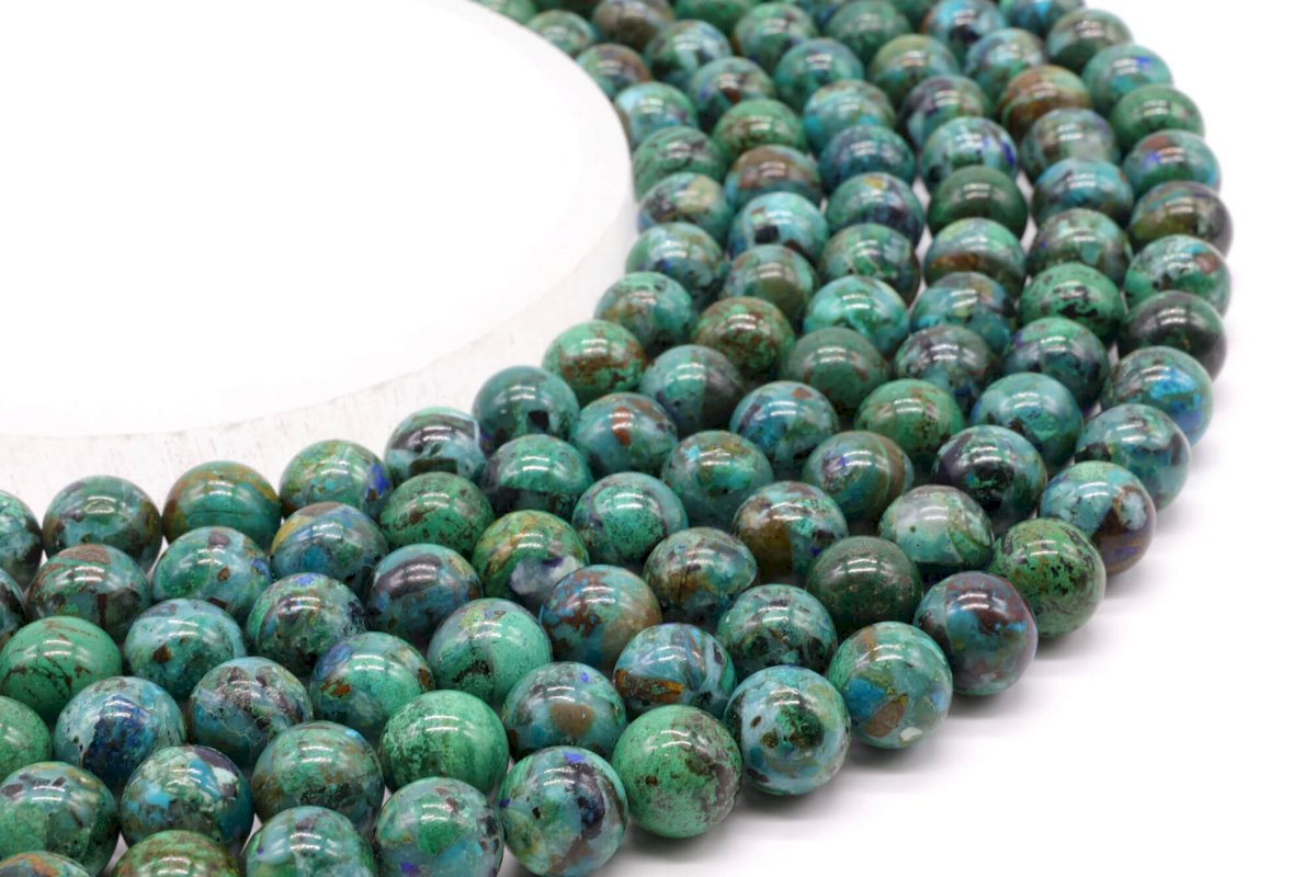 Perles Chrysocolle 'AA' sur fil