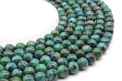 Perles Chrysocolle 'AA' sur fil