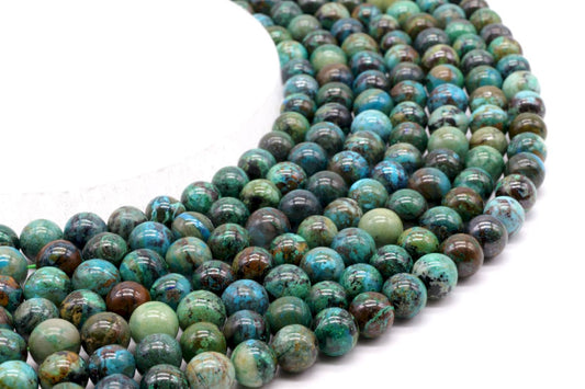 Perles Chrysocolle 'AA' sur fil