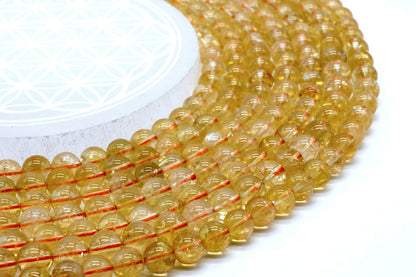 Perles Citrine Naturelle sur fil