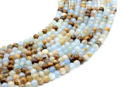 Perles Calcite Bleue sur fil