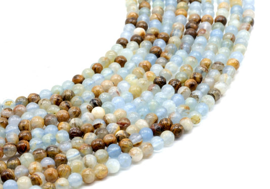 Perles Calcite Bleue sur fil