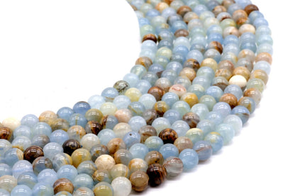 Perles Calcite Bleue sur fil