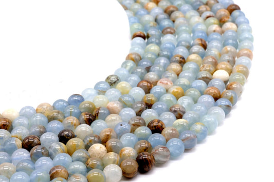 Perles Calcite Bleue sur fil