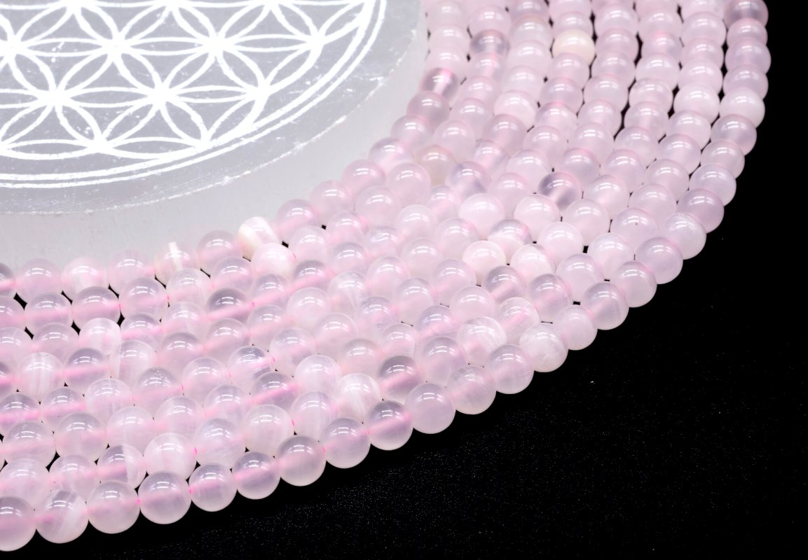 Perles Calcite Rose sur fil