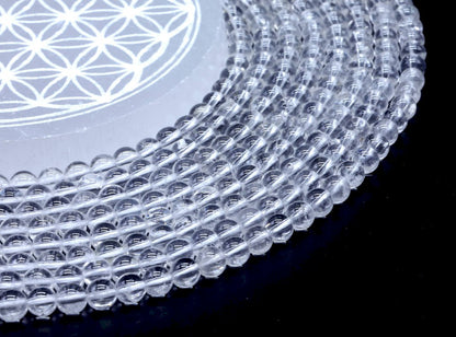Perles Cristal de Roche sur fil