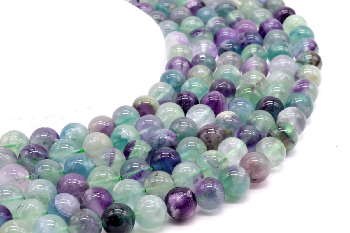 Perles Fluorite Multi sur fil