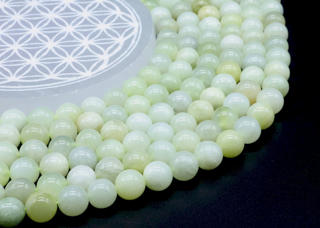 Perles Jade Verte sur fil