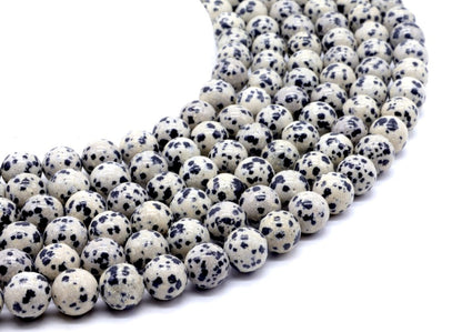 Perles Jaspe Dalmatien sur fil