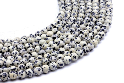 Perles Jaspe Dalmatien sur fil