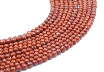 Perles Jaspe Rouge sur fil