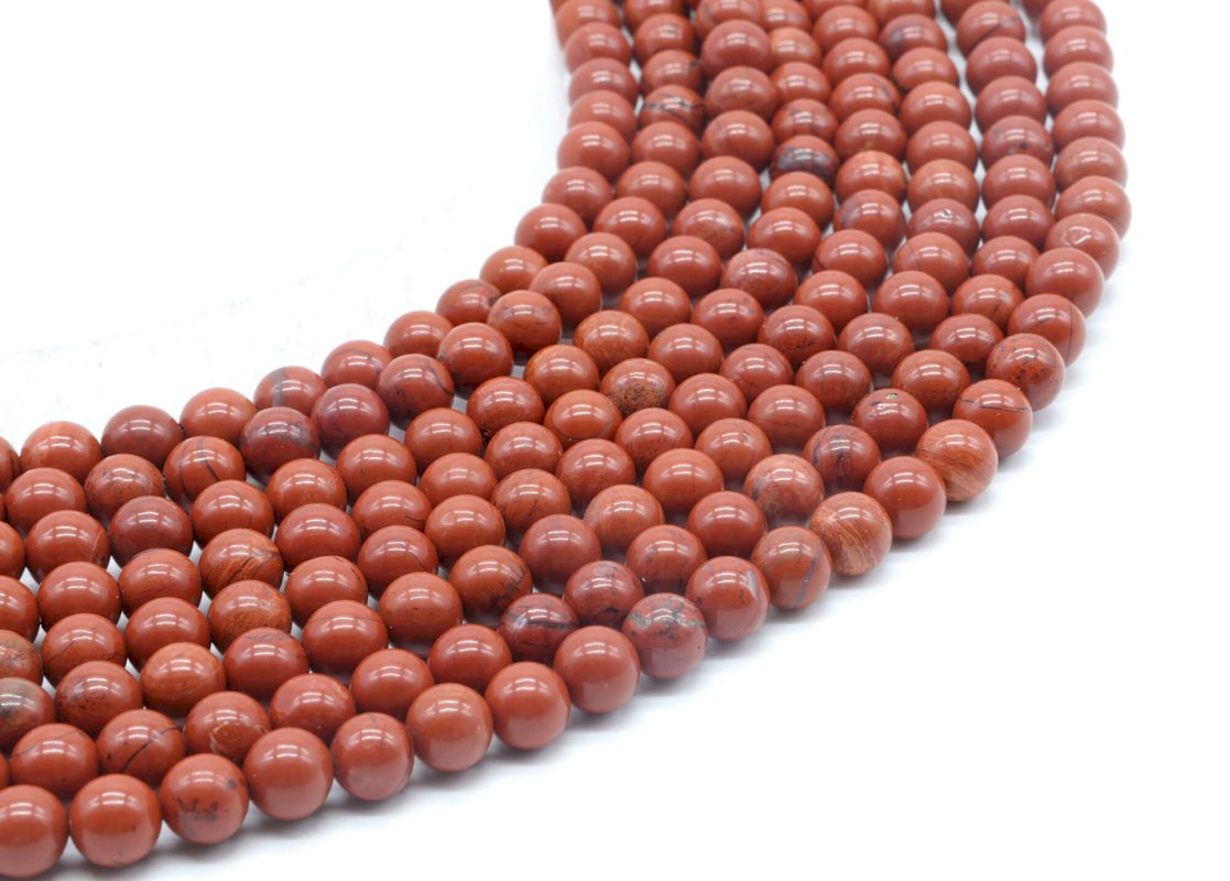 Perles Jaspe Rouge sur fil
