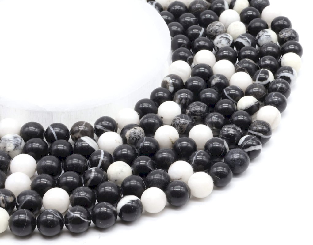 Perles Jaspe Zèbre sur fil