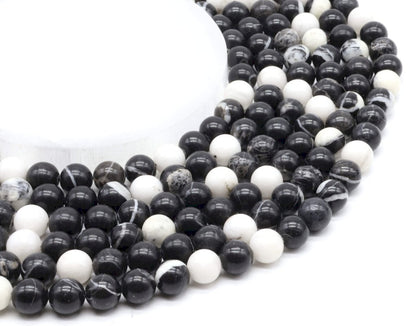 Perles Jaspe Zèbre sur fil