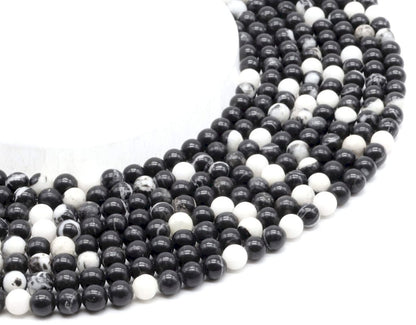 Perles Jaspe Zèbre sur fil