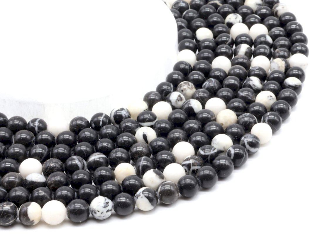 Perles Jaspe Zèbre sur fil