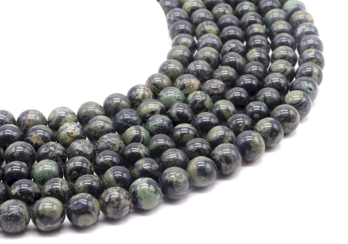 Perles Jaspe Kambaba sur fil